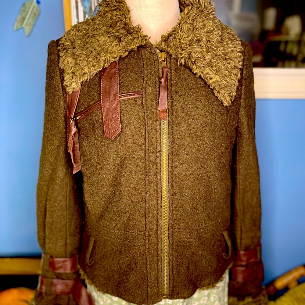 Free People We The Free Faux Fur Trim Jacket